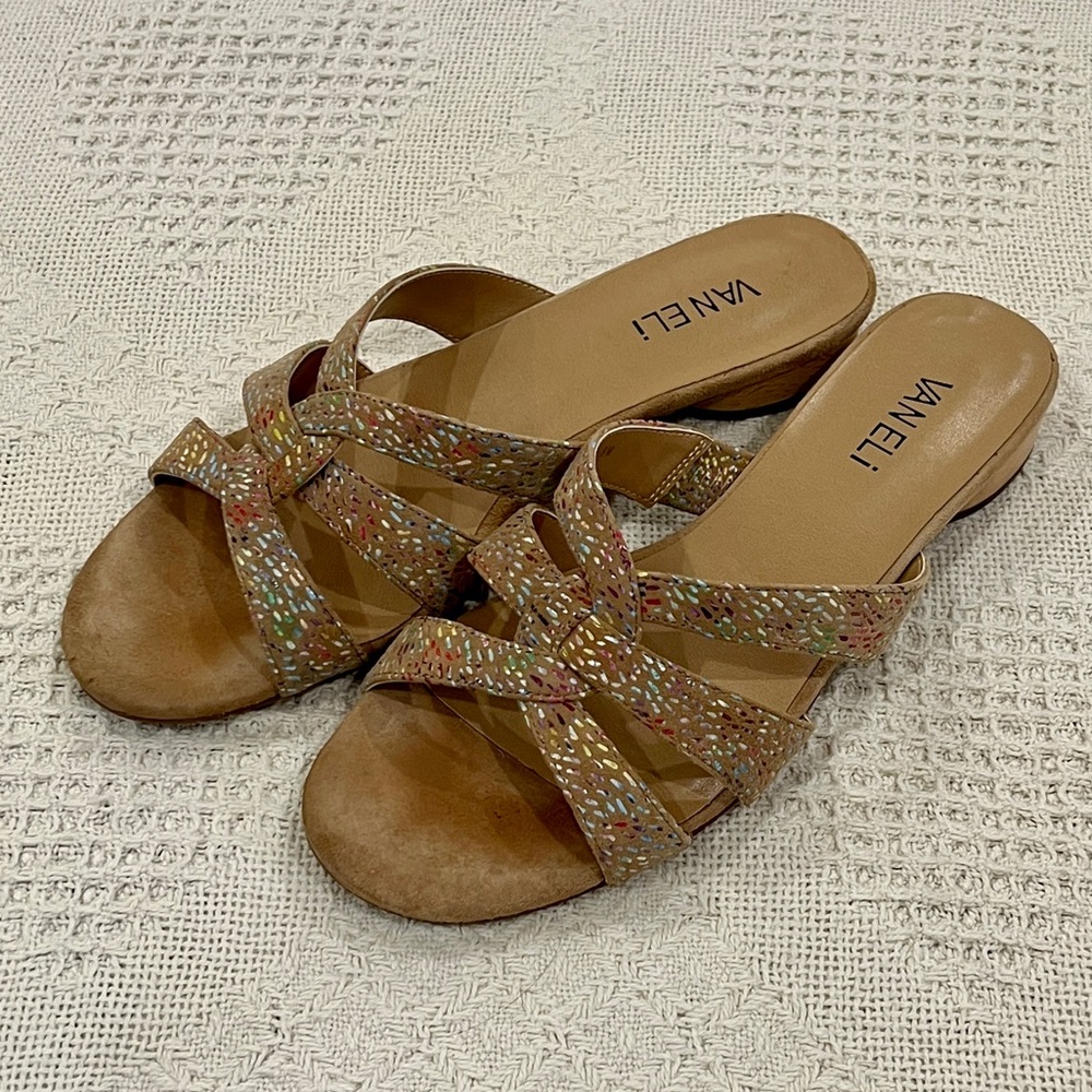 Vaneli Barto Taupe Multi Mosa Sandals - Picture 2 of 6